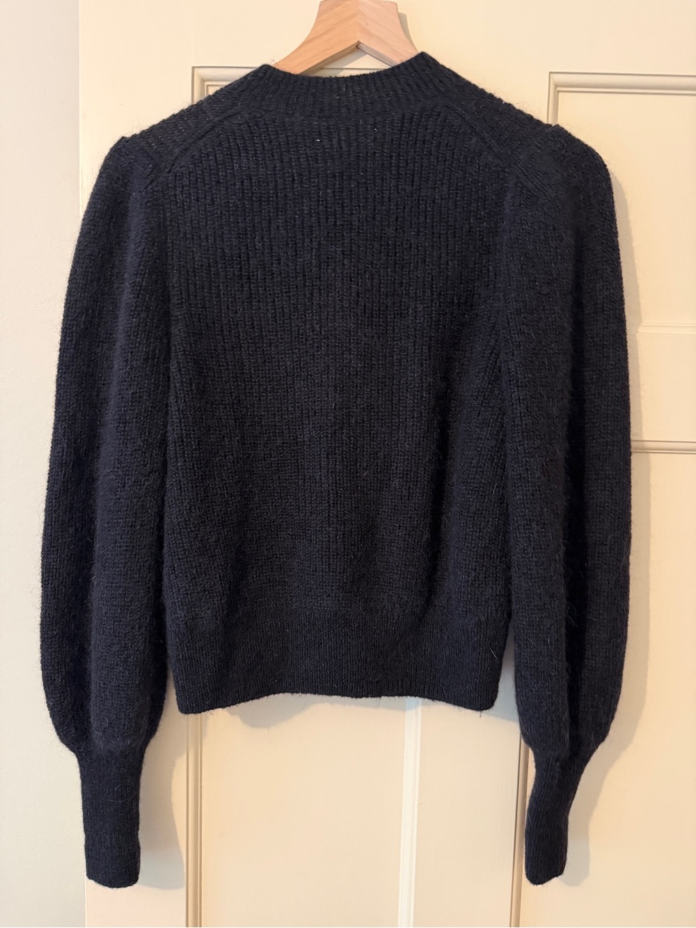 ba&sh Navy Textured Button-Front Cardigan - Picture 2 of 3